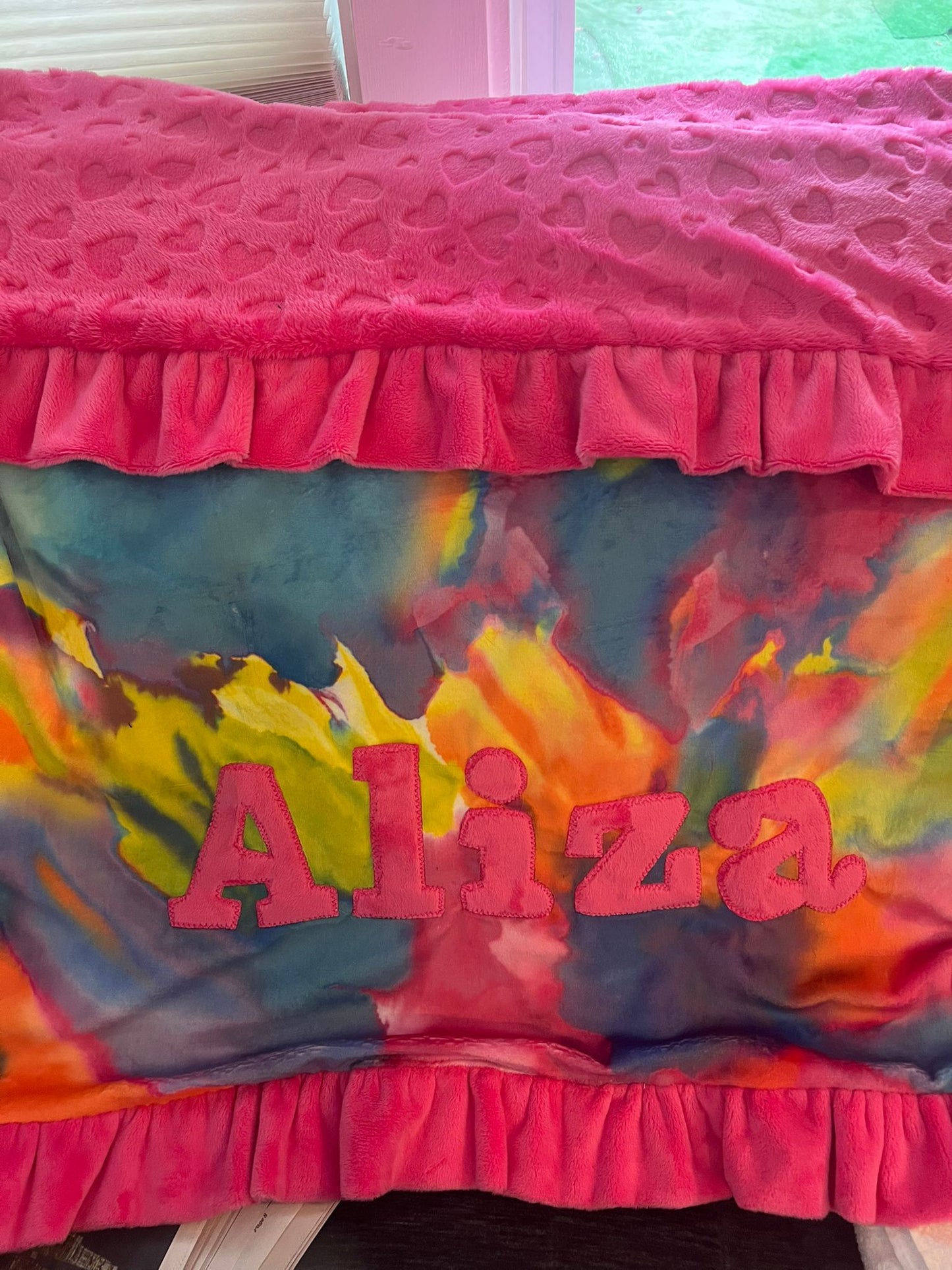 Name Game Water Color Plush Minky Blanket