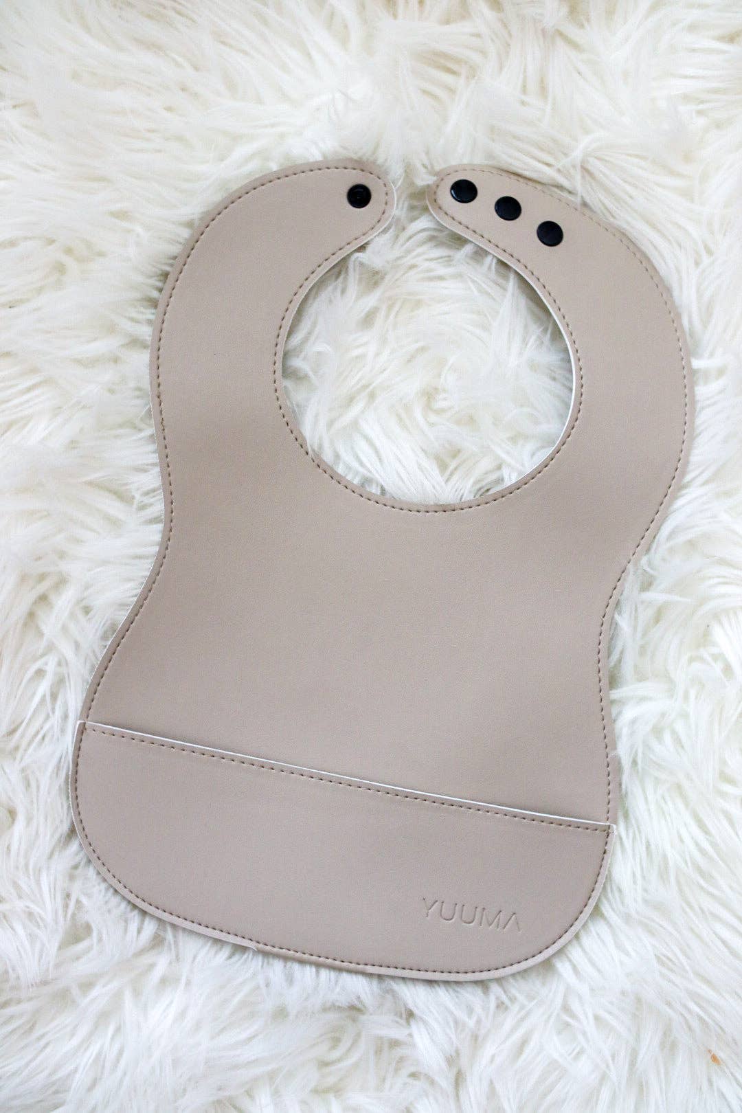 Vegan Leather Bib: Ivory