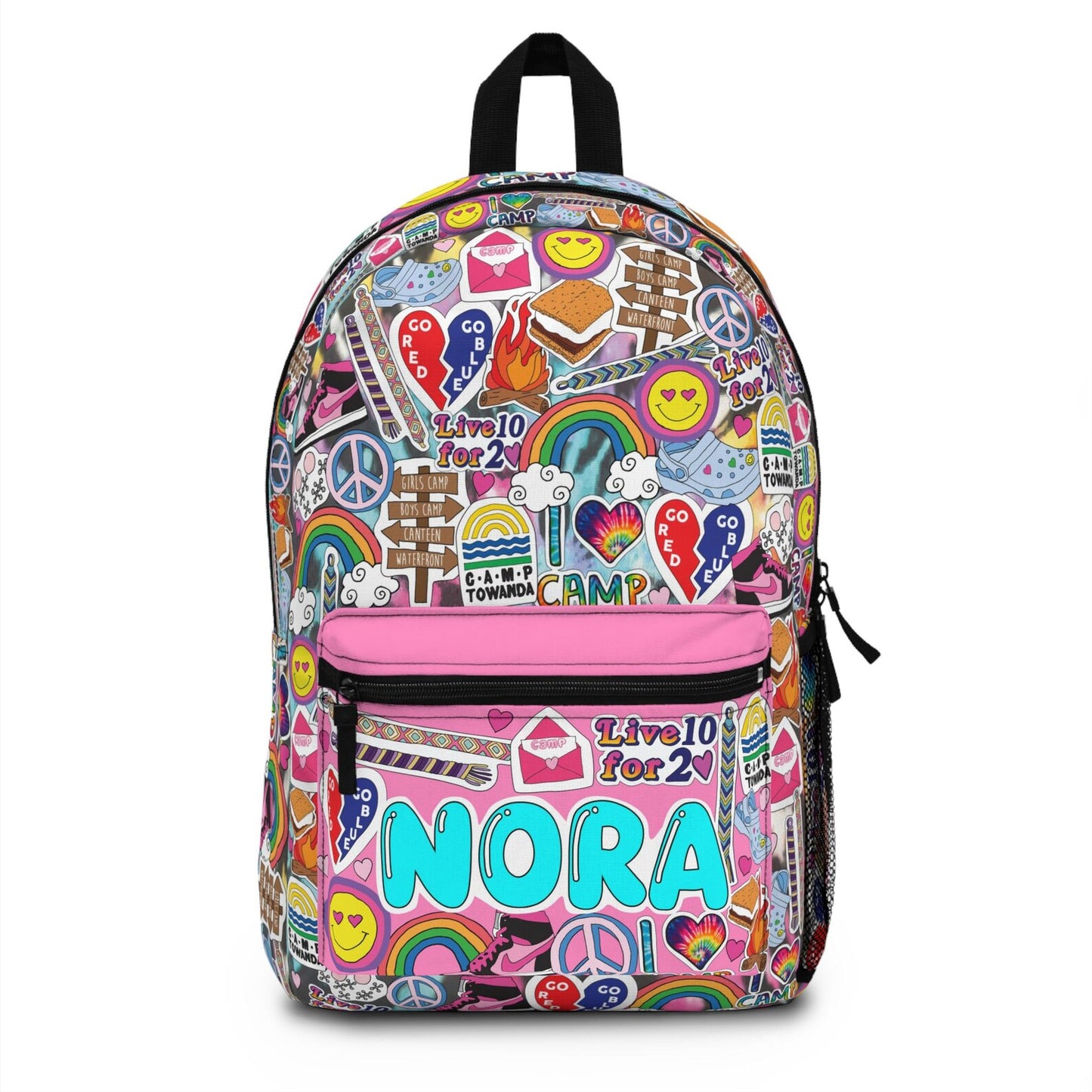 Sticker Style Knapsack - Camp Girl
