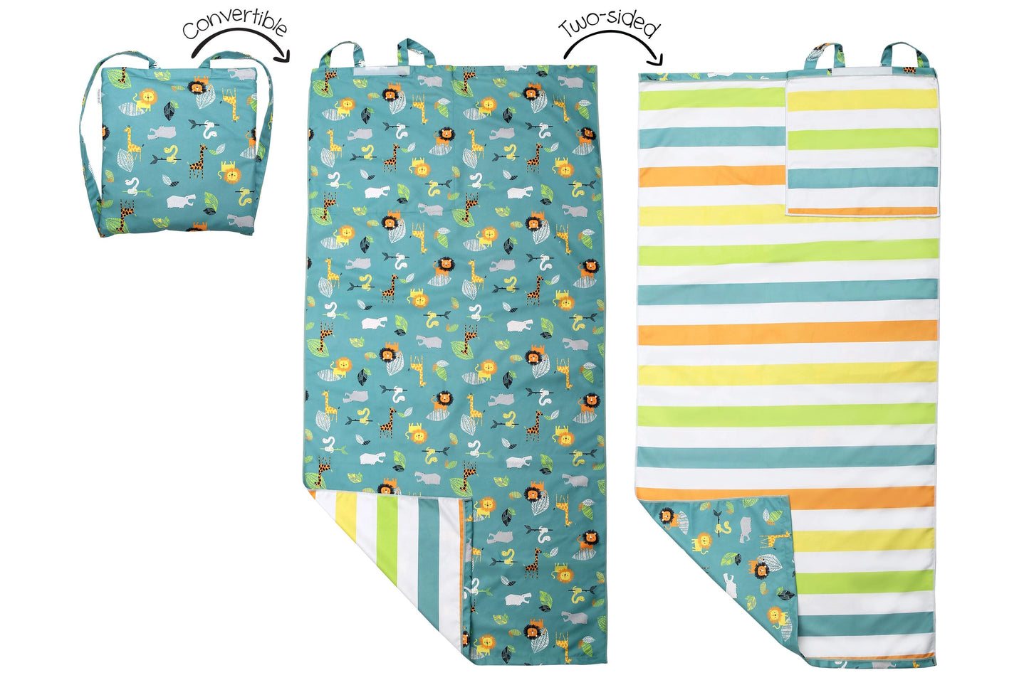 Towel Backpack - Green Zoo