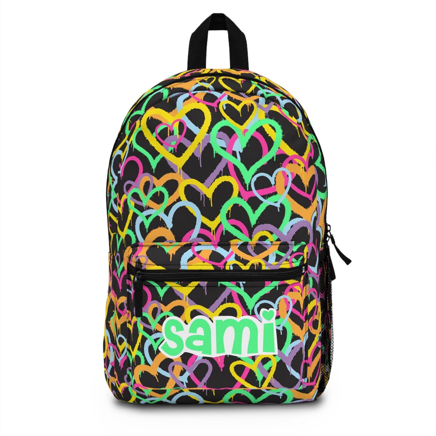 Sticker Style Knapsack - Dripping Hearts