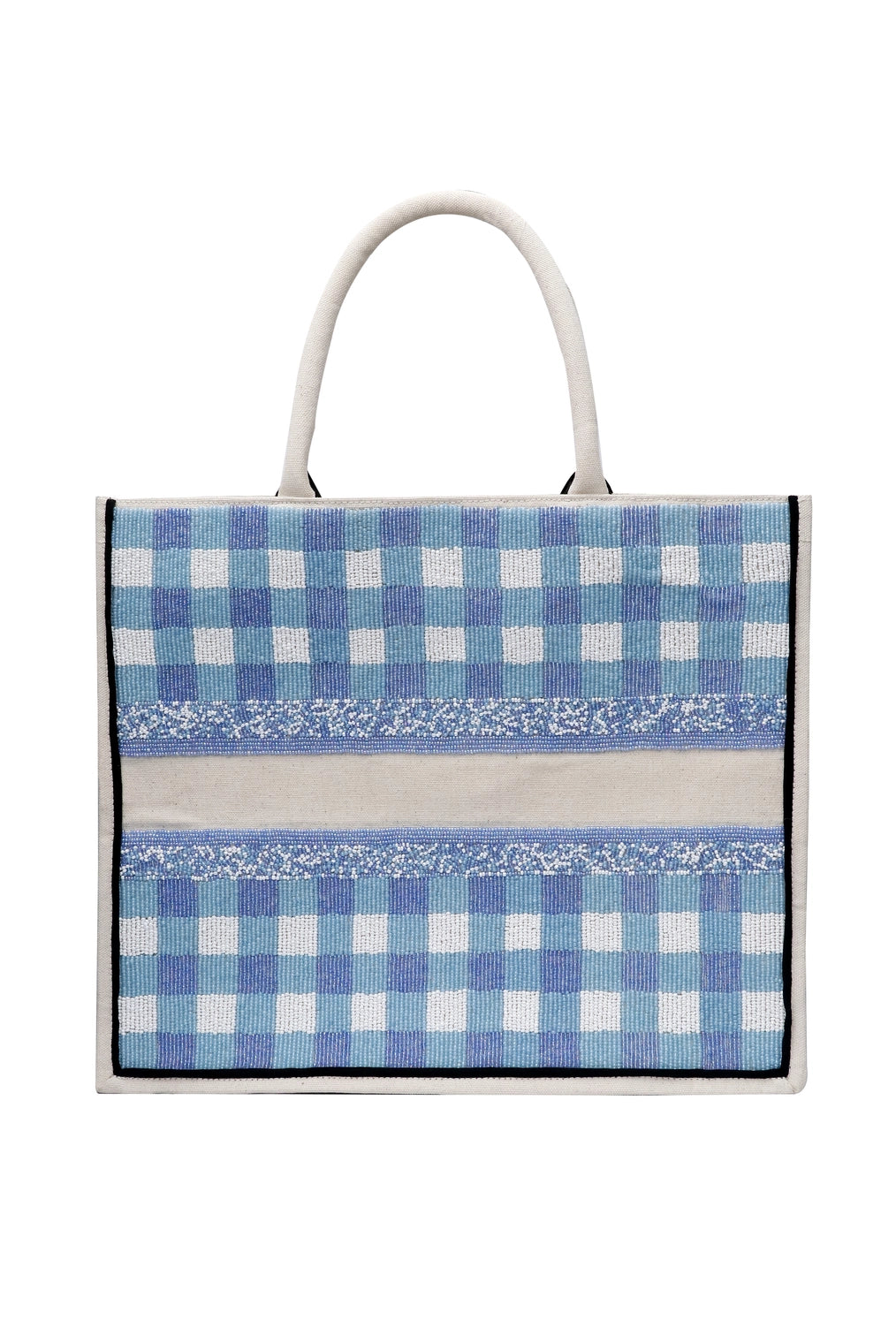 Beaded Tote - Gingham