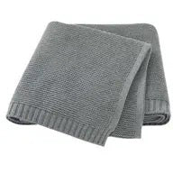 Cotton Knit Blanket Dark Grey
