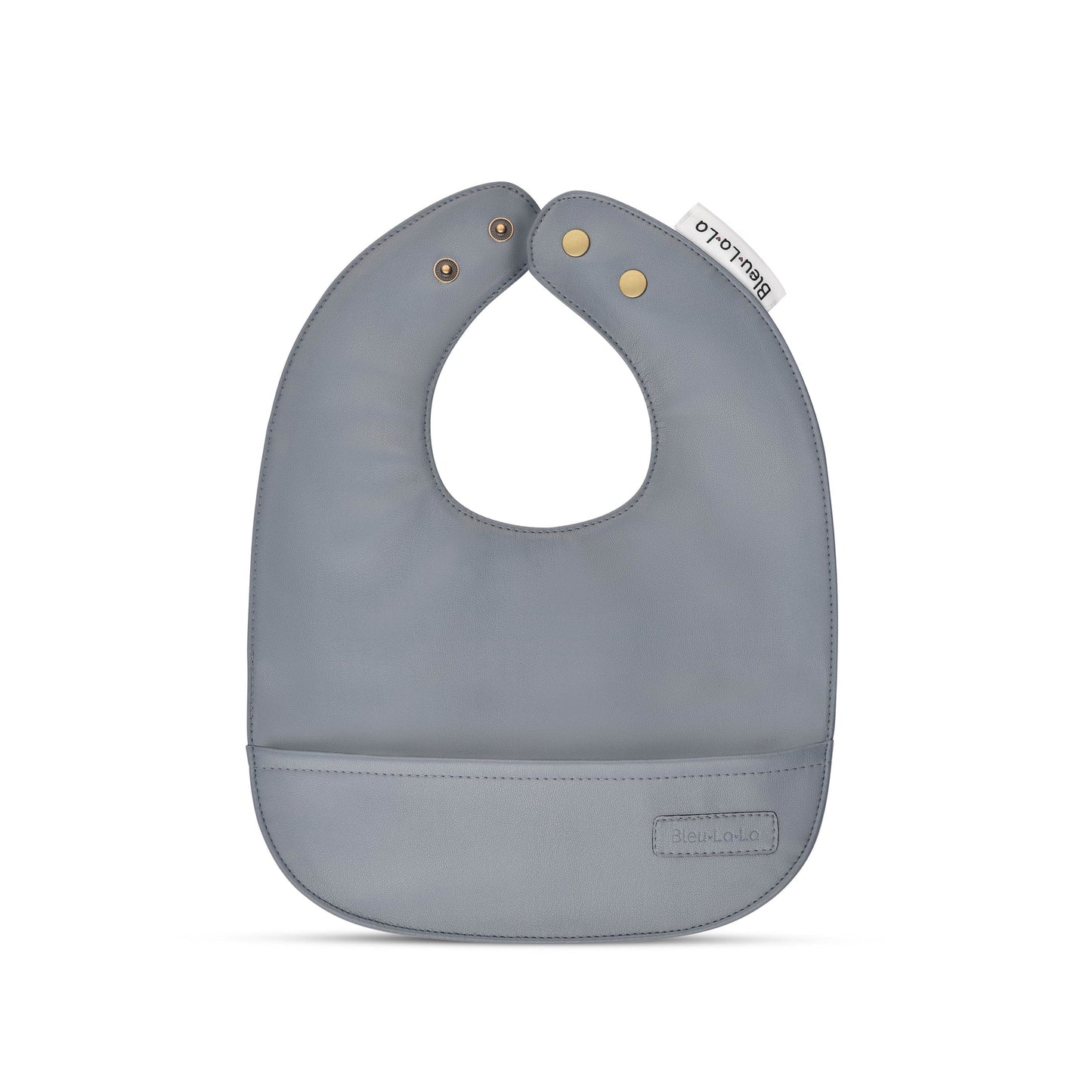 Vegan Leather Easy Clean Bib - Grey