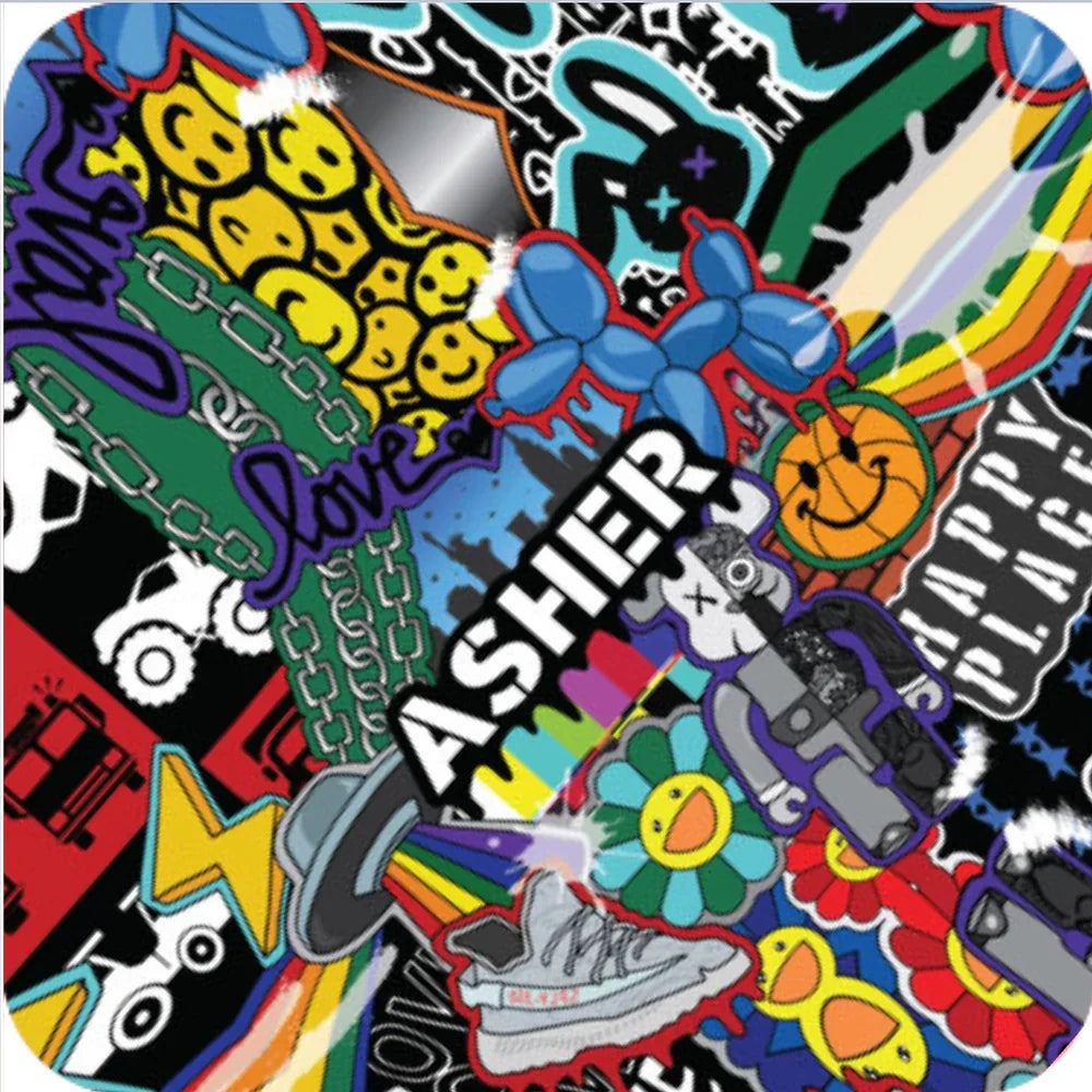 Graffiti Happy Place Hooded Towel