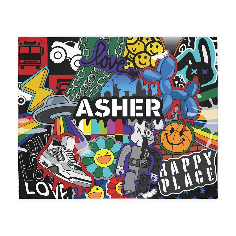 Graffiti Happy Place Blanket
