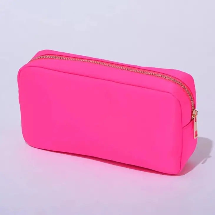 Varsity Cosmetic Bag - Hot Pink