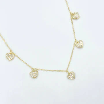 Necklace - Pave Heart Charm