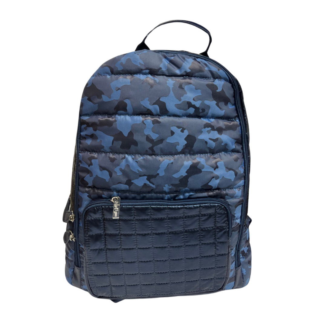 Navy Camo Metallic Knapsack - Large