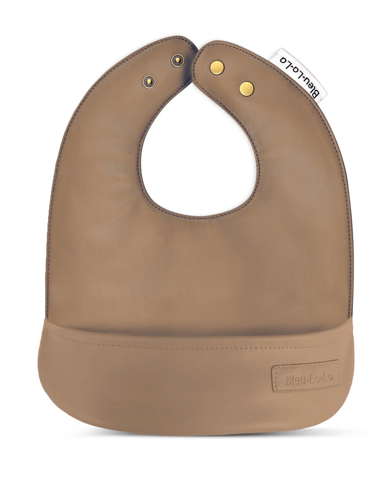 Vegan Leather Easy Clean Bib - Mocha