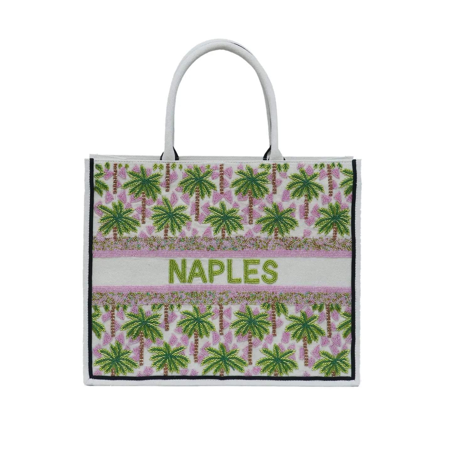 Beaded Tote - Palm Trees