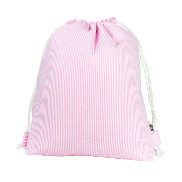 Pink Seersucker Sling Knapsack