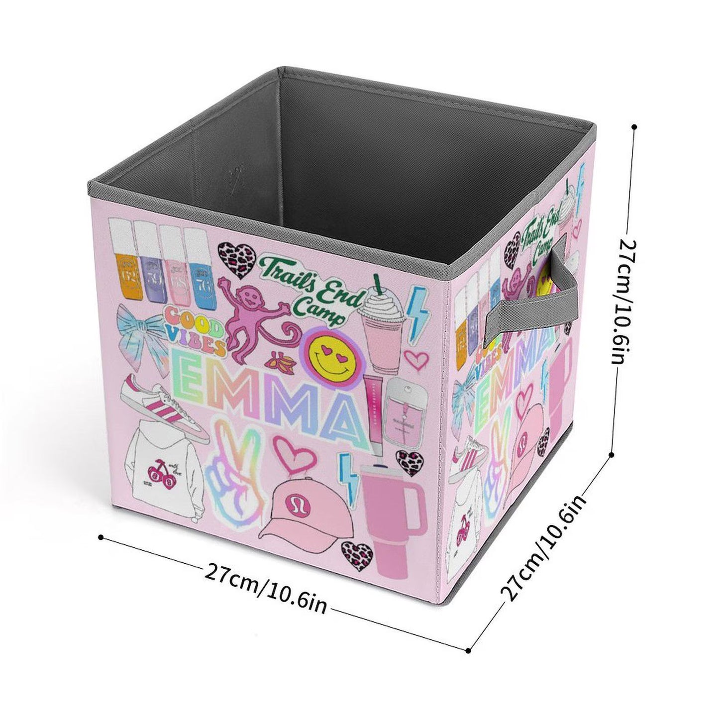 Sticker Style Square Bin - Preppy Girl