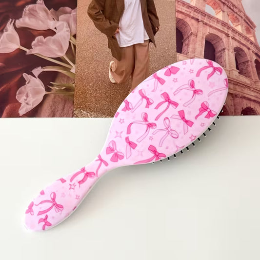 Fancy Bow Hair Brush Round