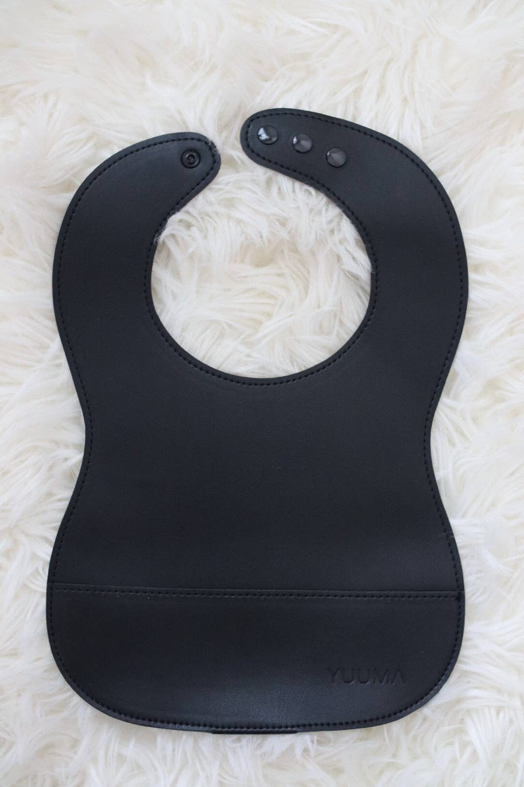 Vegan Leather Bib: Onyx