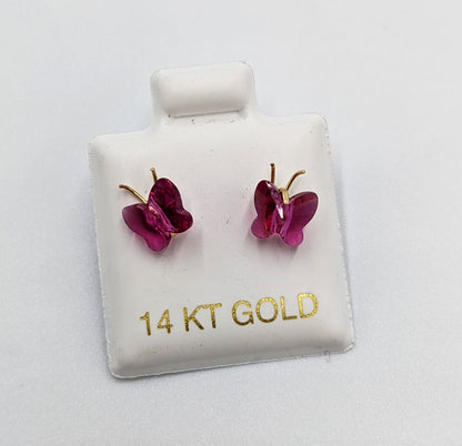 Butterfly Earrings Magenta