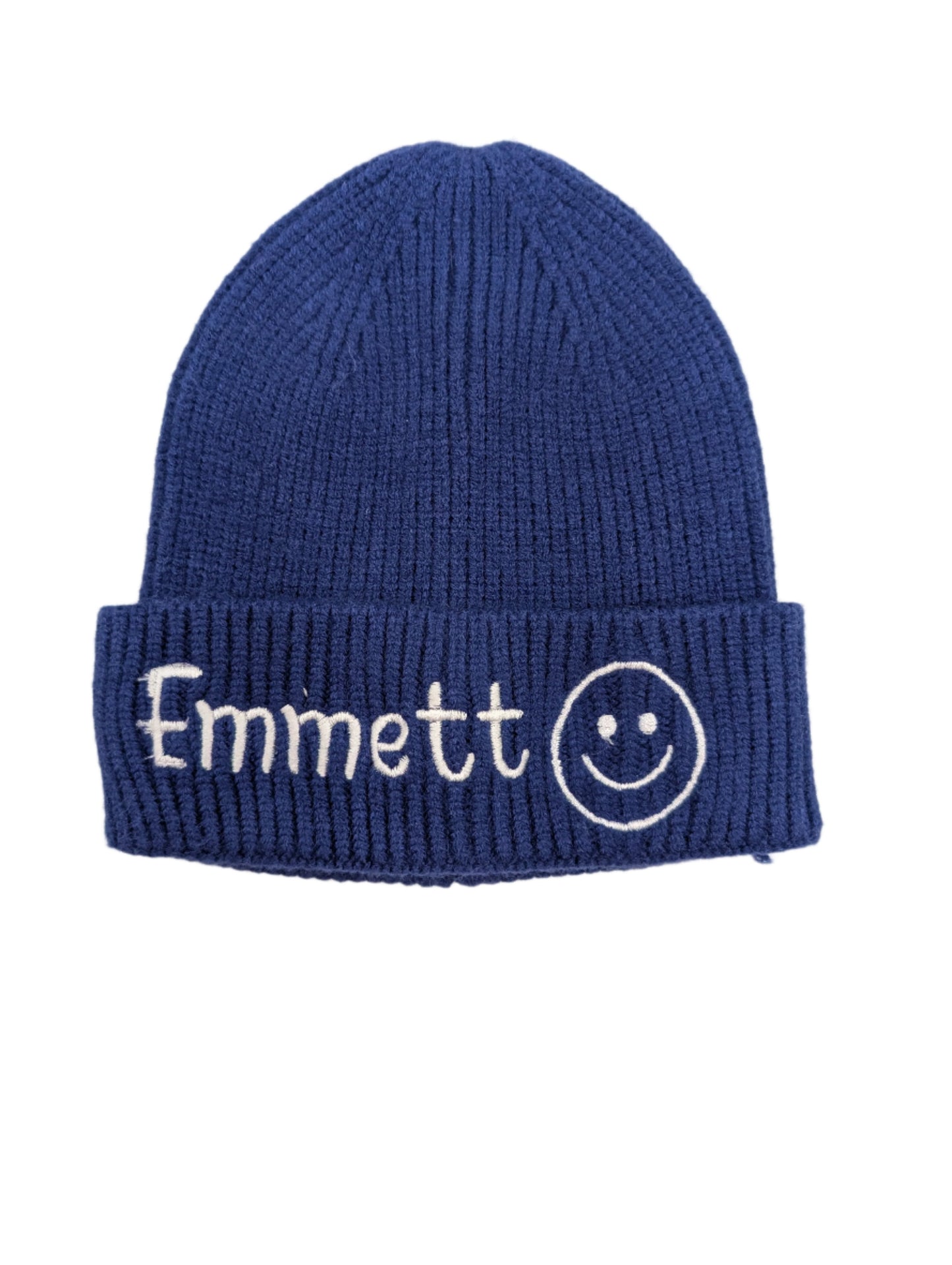 Smiley Knitted Hat - Royal Blue