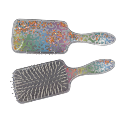 Glitter Hair Brush - Leopard