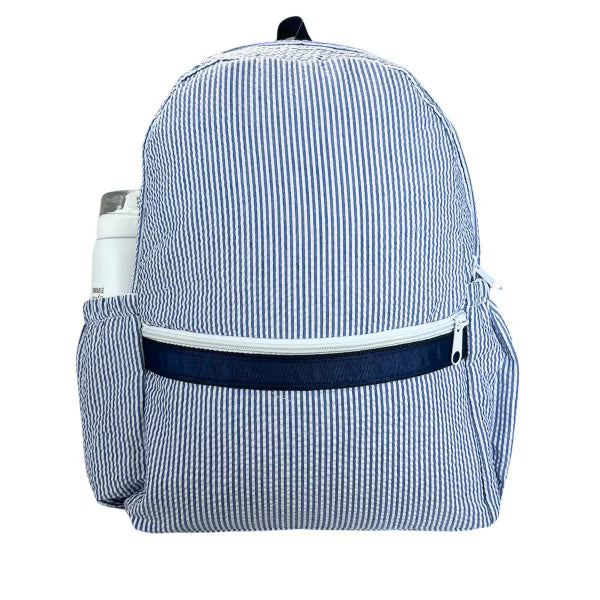 Knapsack Medium - Navy Seersucker