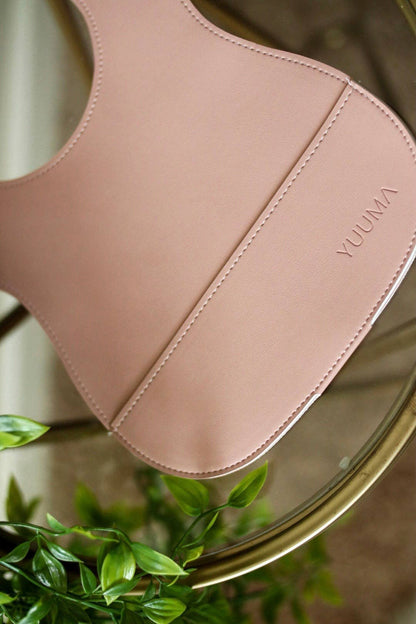 Vegan Leather Bib: Dusty Rose