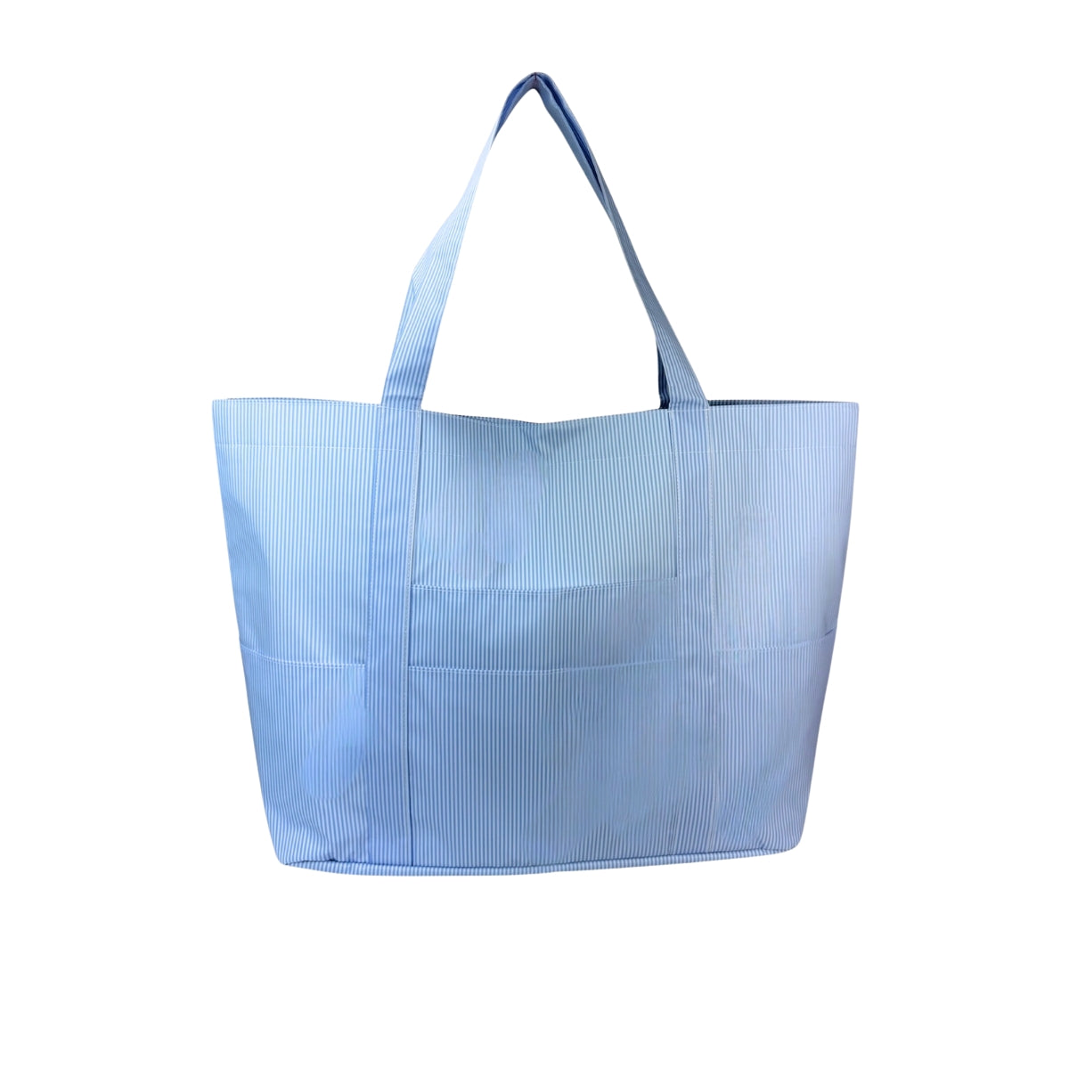 Water Resistant Big Mama Tote - Baby Blue Preppy Stripe