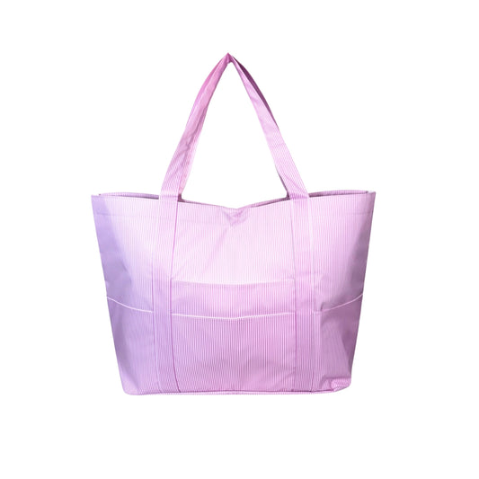 Water Resistant Big Mama Tote - Pink Preppy Stripe