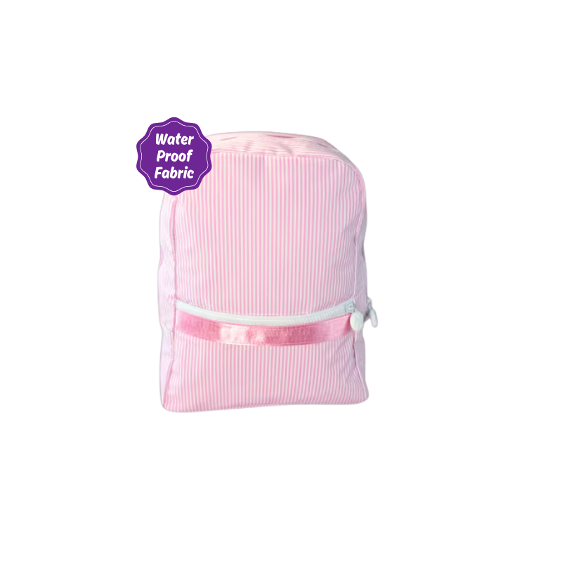 Water Resistant Knapsack Small - Pink Preppy Stripe