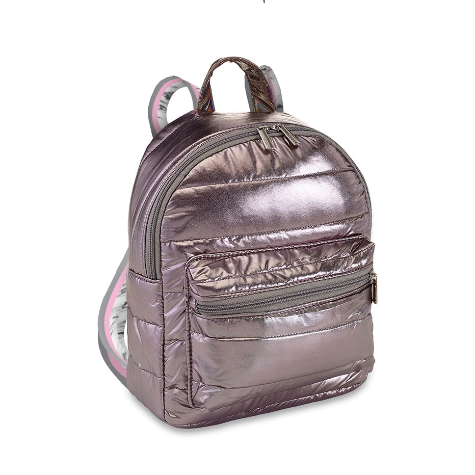 Puffer Mini Knapsack - Pink and Marble Strap