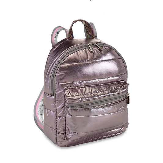 Puffer Mini Knapsack - Pink and Marble Strap