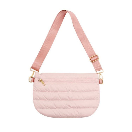 Pink Puffer Crossbody Shoulder Bag