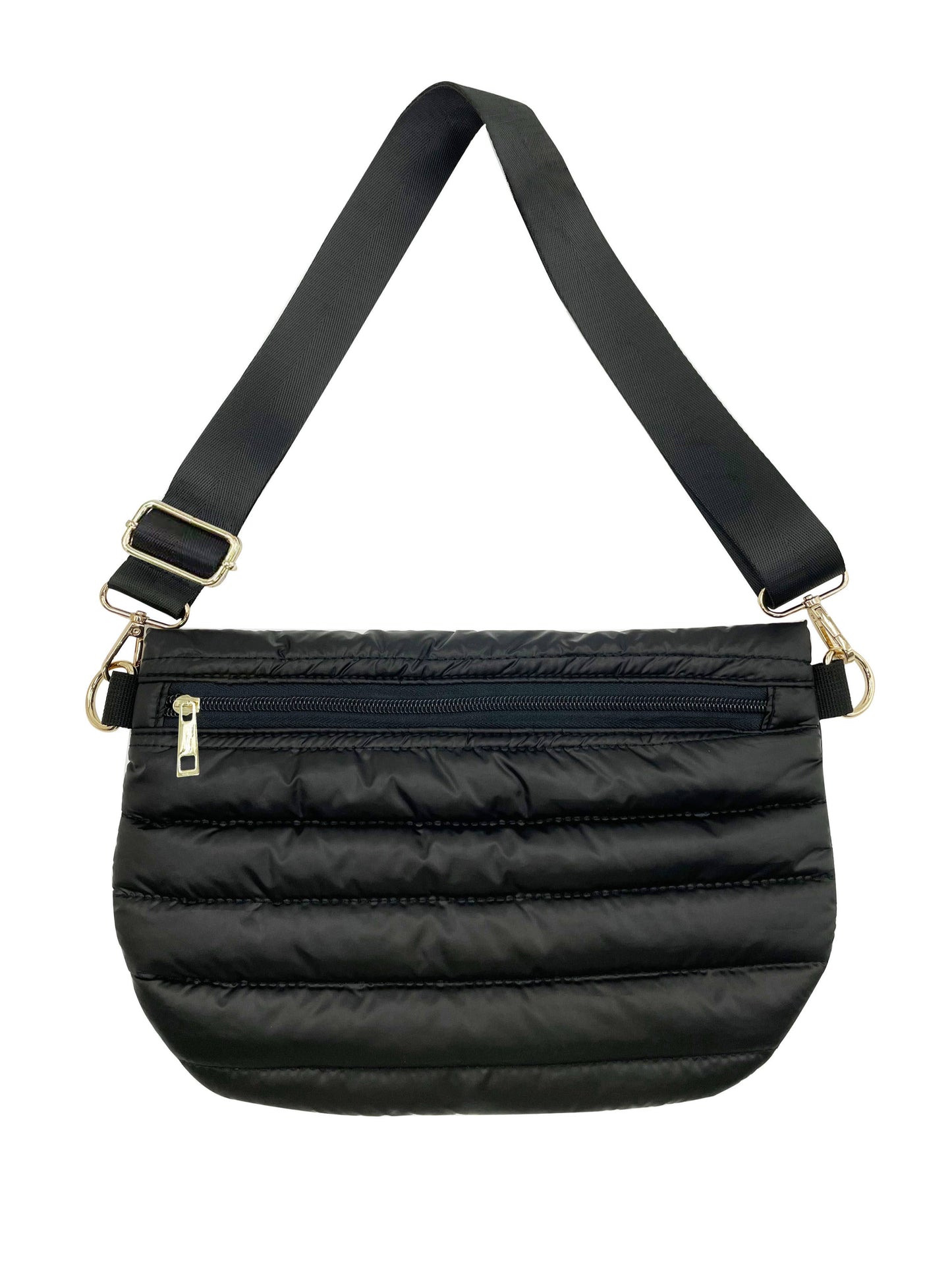 Black Puffer Crossbody Shoulder Bag