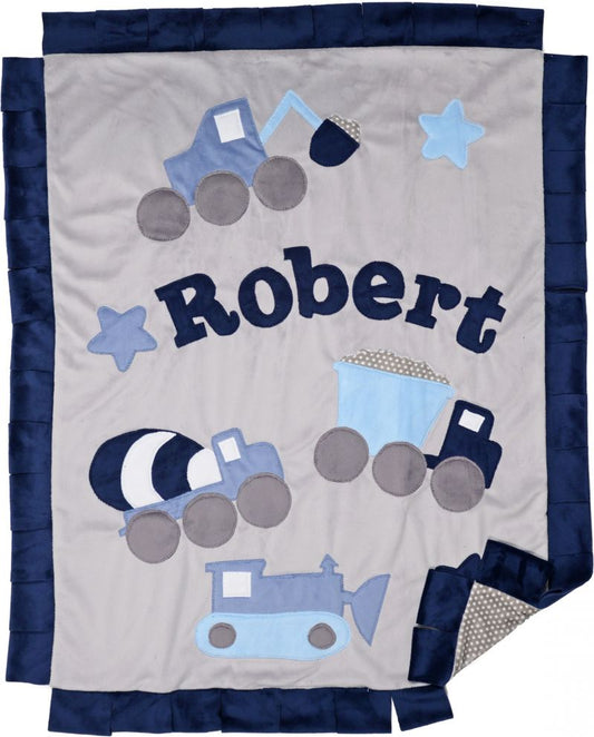 Earth Movers Plush Minky Blanket