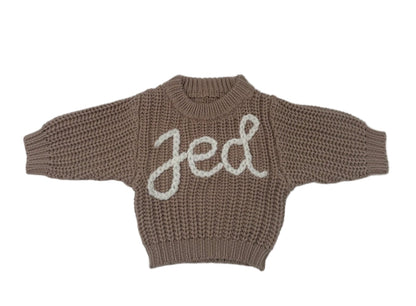Hand Embroidered Chunky Knit Sweater