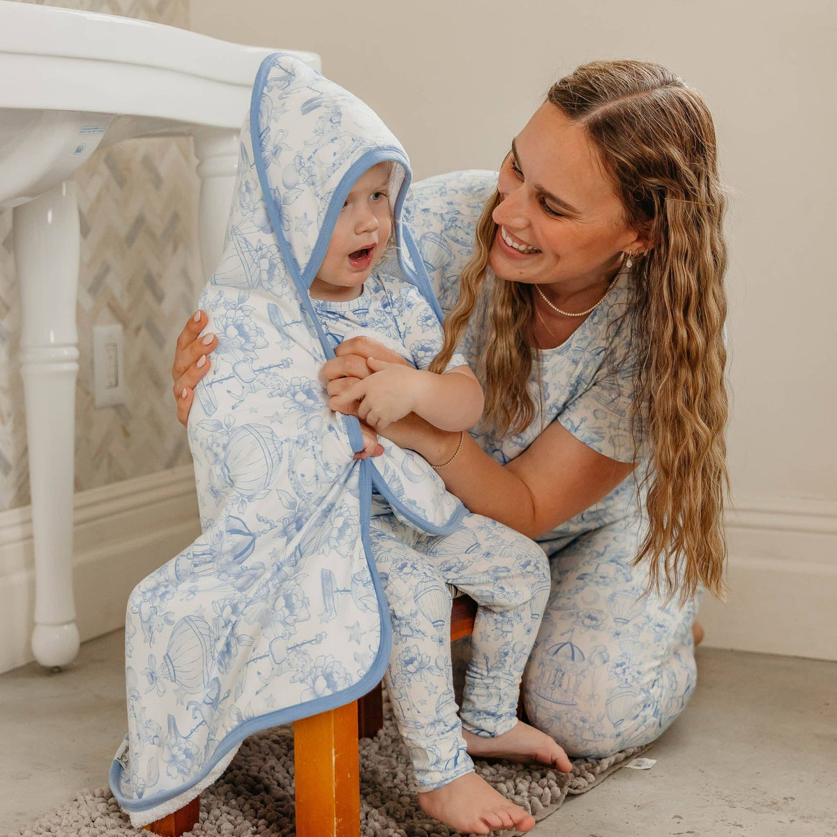 Baby Knit Hooded Towel - Vintage Carnival