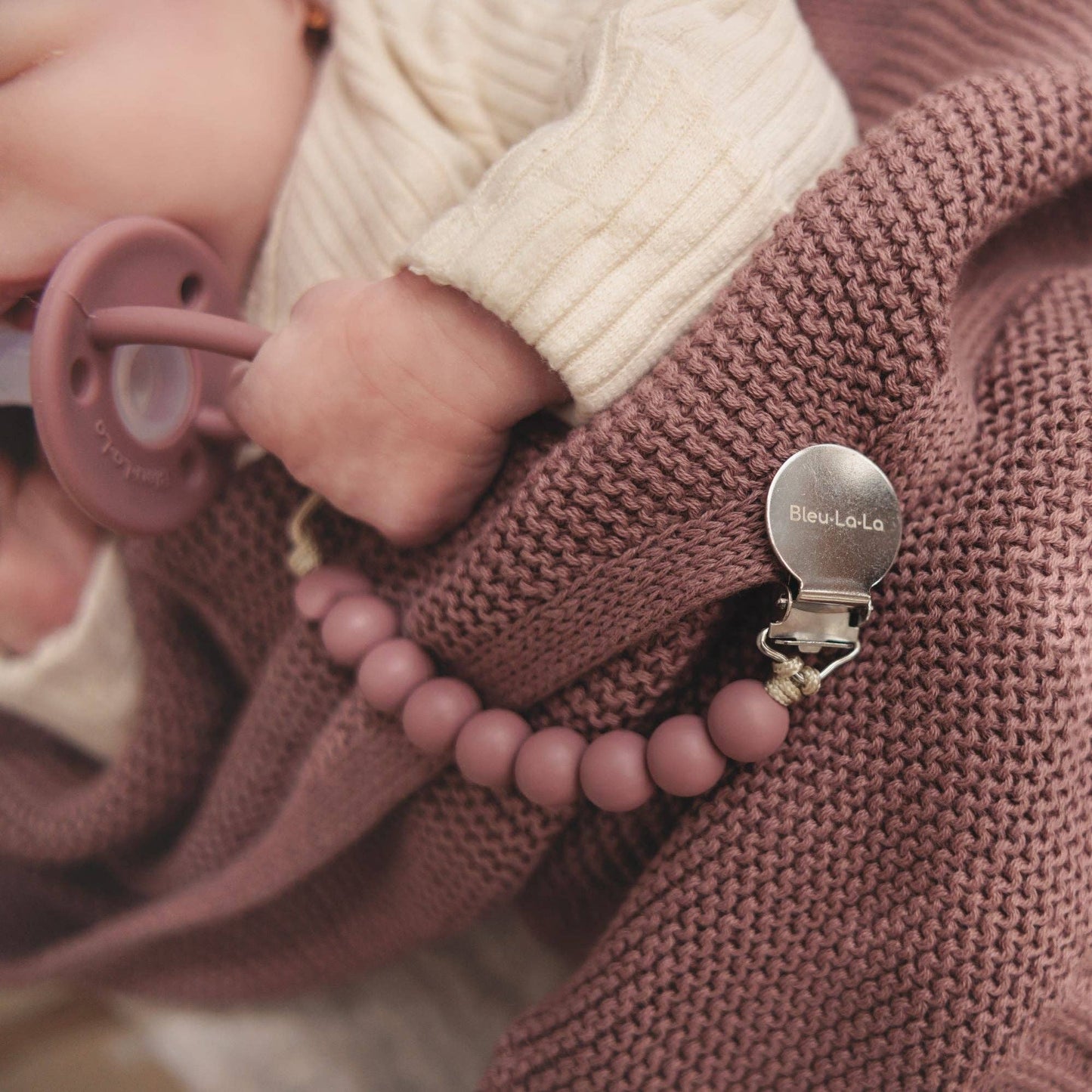 Pacifier Clip: Mulberry