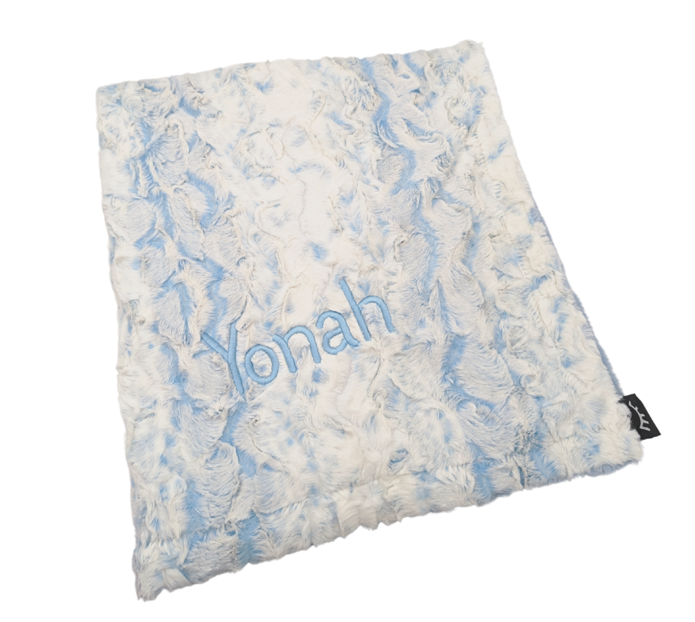 Minky Blanket Owl - Sky