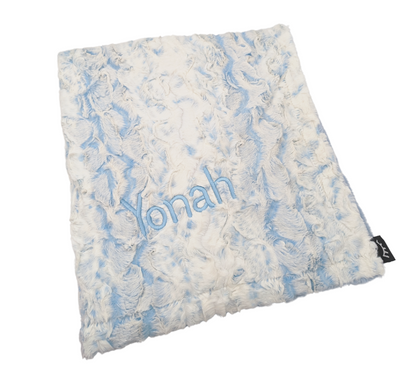 Minky Blanket Owl - Sky