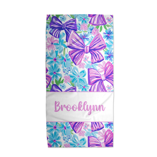 Beach Towel Purple Bow