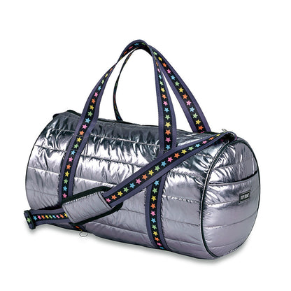 Puffer Duffle Bag - Gunemtal w/ Multi Star Strap