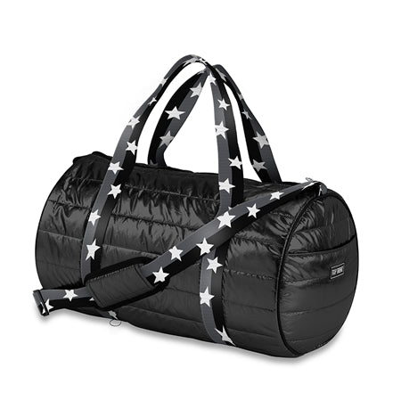 Puffer Duffle Bag - Grey/Black Split Star Straps