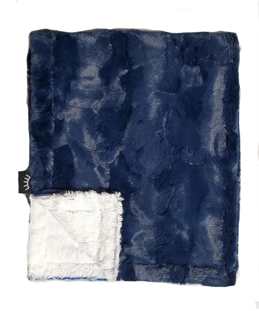 Minky Blanket Frost Navy