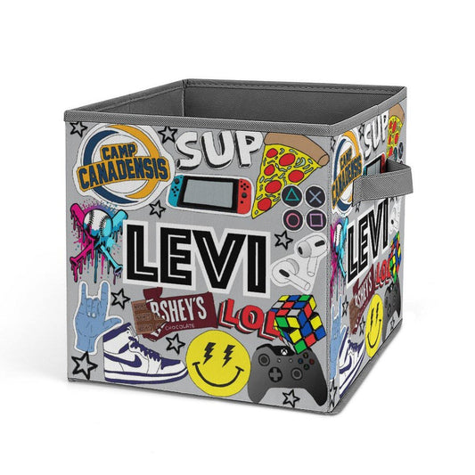 Sticker Style Square Bin - Gamer