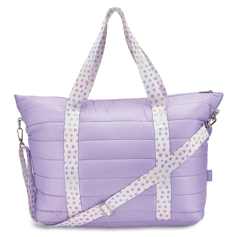 Puffer Weekender - Purple with Heart Strap