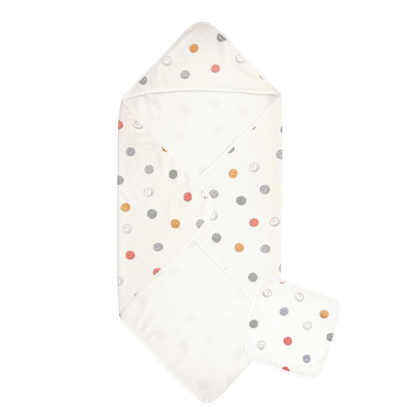 Hooded Baby Towel Gift Set -Smileys