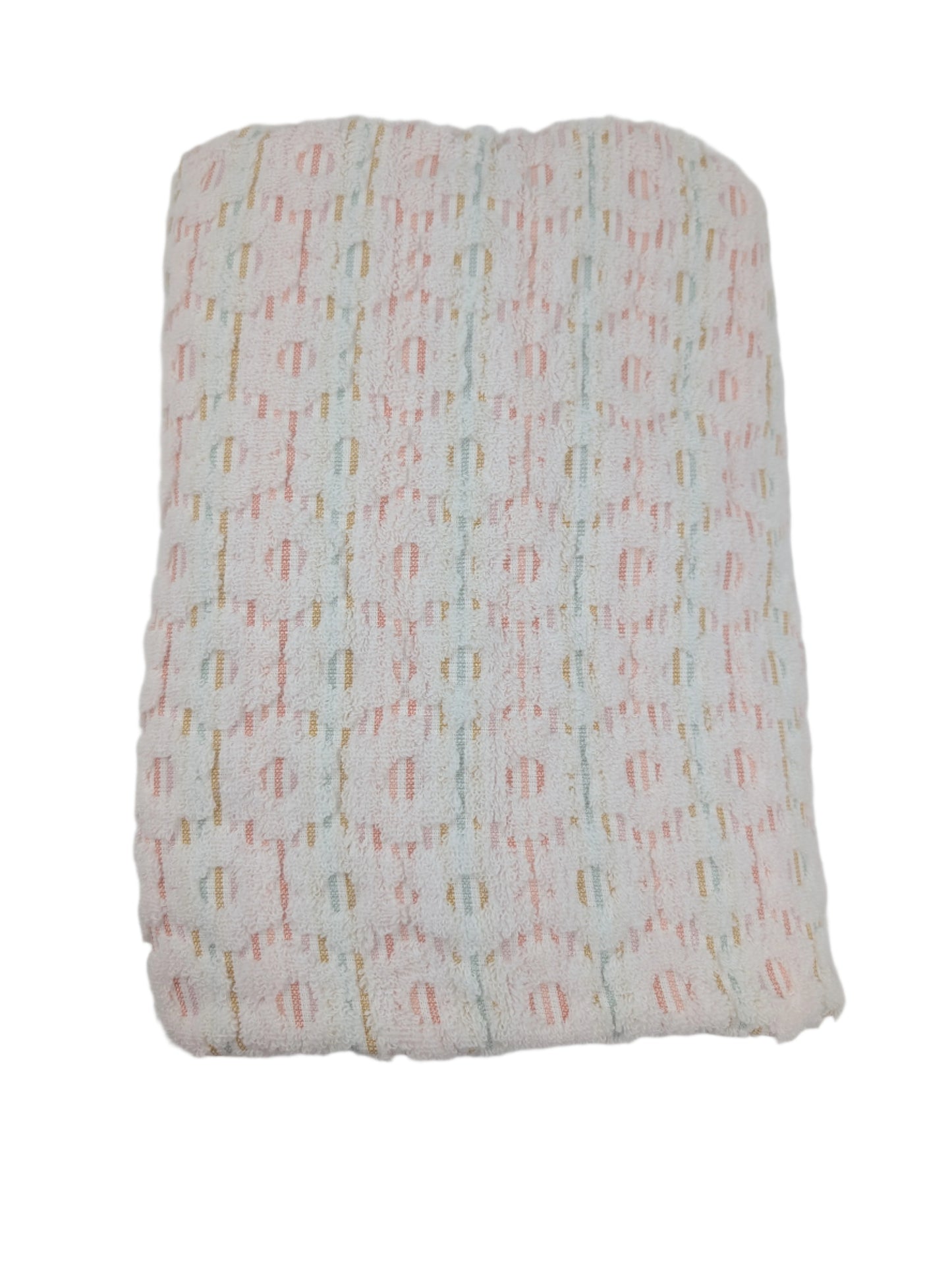 Hooded Towel - Waffle Flowers w/ stripes behind