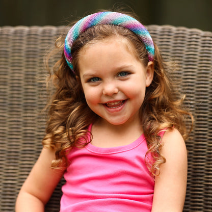 Headband - Rhinestone - Rainbow