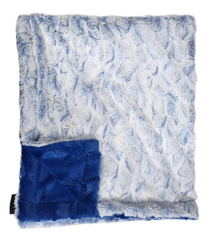 Minky Blanket Frosted Royal Blue