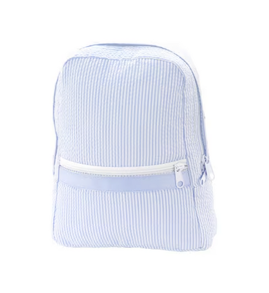 Knapsack Small Baby Blue Seersucker