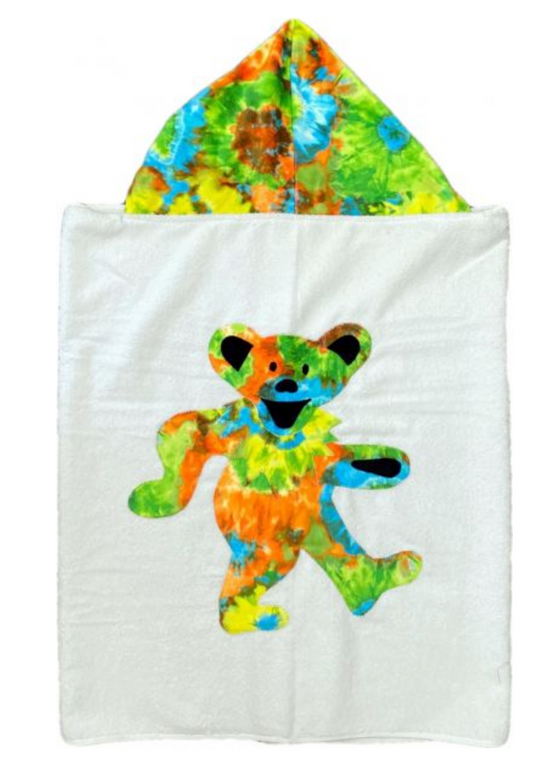 Grateful Bear Plush Minky Hooded Towel