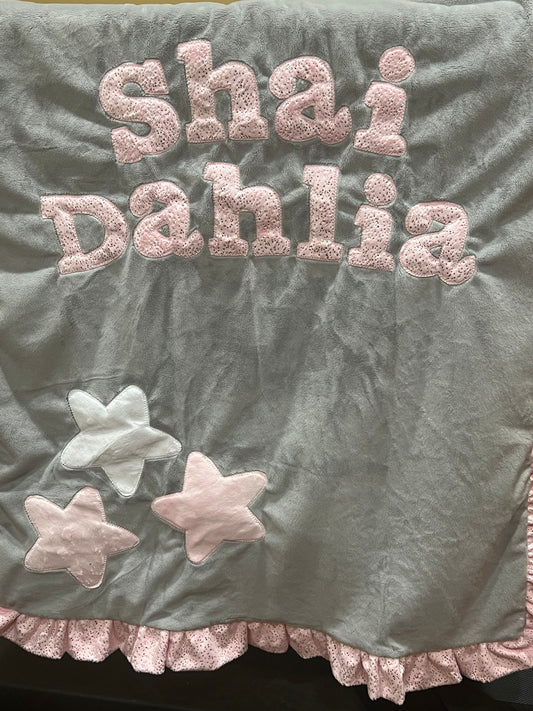 Basic Triple Stars - Pink with glitter